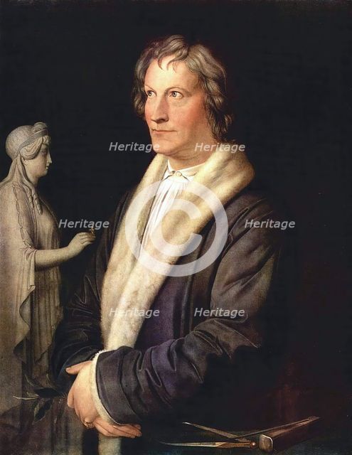 Portrait of Sculptor Thorwaldsen, 1820. Creator: Karl Joseph Begas.