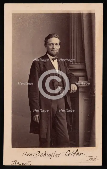 Portrait of Schuyler Colfax (1823-1885), Before 1885. Creator: Brady's National Photographic Portrait Galleries.