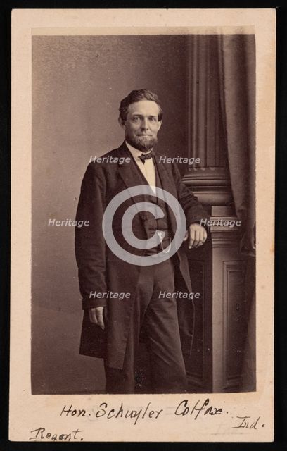 Portrait of Schuyler Colfax (1823-1885), Before 1885. Creator: Brady's National Photographic Portrait Galleries.