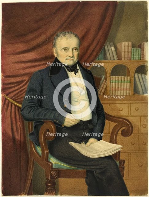 Portrait of Seated Man with Newspaper, c.1846. Creator: Adolphus HA Wing.