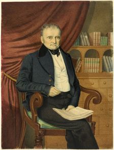 Portrait of Seated Man with Newspaper, c.1846. Creator: Adolphus HA Wing