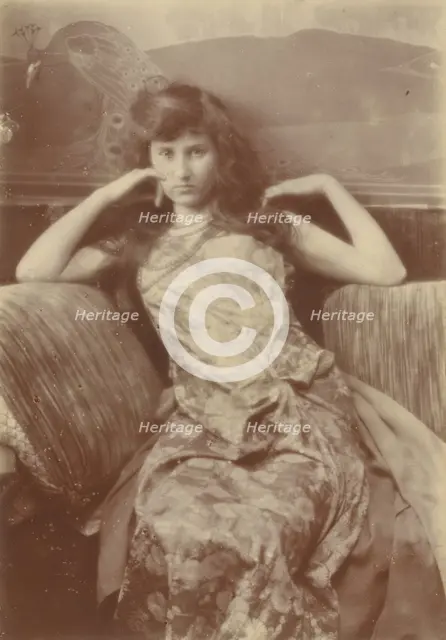Portrait of seated woman, 1900-1910. Creator: Constant Puyo.