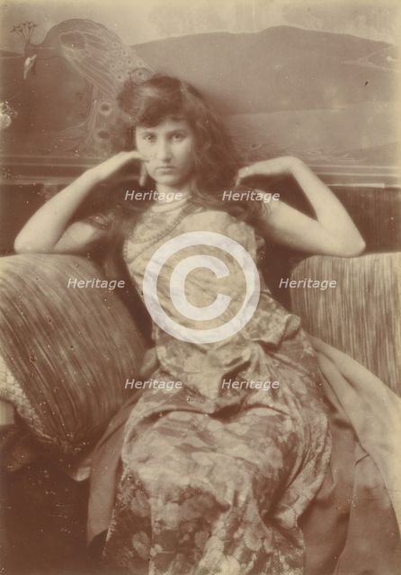 Portrait of seated woman, 1900-1910. Creator: Constant Puyo.