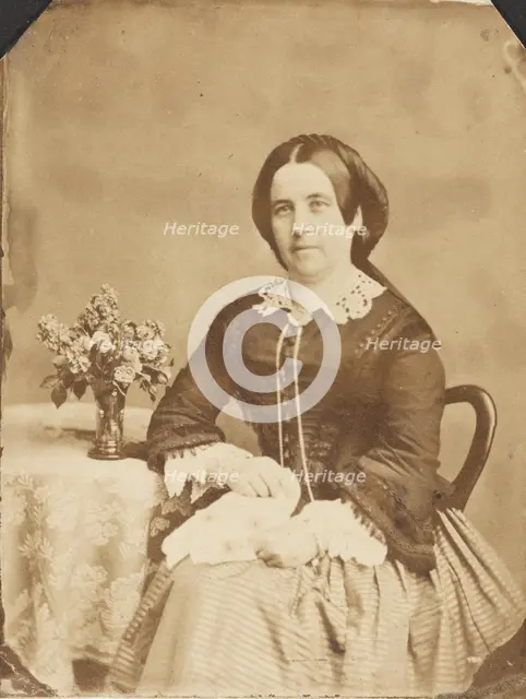Portrait of seated woman, about 1860-1870. Creator: Unknown.