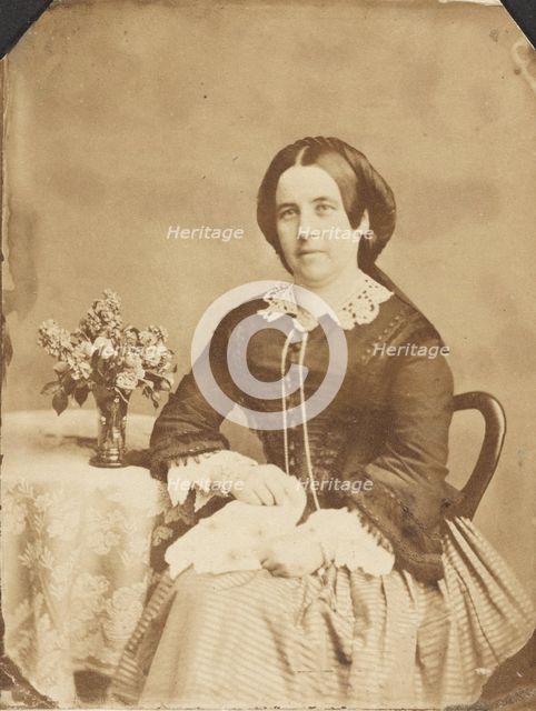 Portrait of seated woman, about 1860-1870. Creator: Unknown.