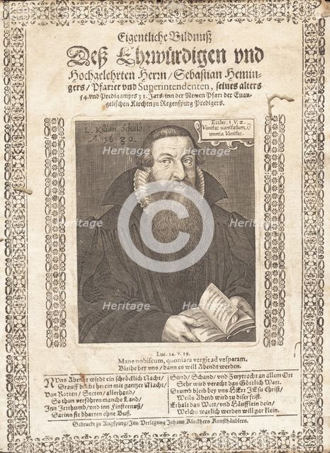 Portrait of Sebastian Hemminger (1577-1628) , 1631.