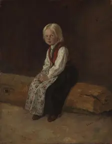 Portrait of Sella Larsdatter Vikor, 1871. Creator: Adolph Tidemand