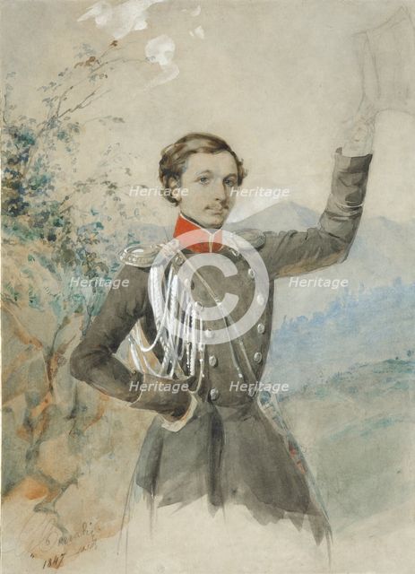 Portrait of Semyon Dmitrievich Lisanevich (1822-1877), 1847-1849. Artist: Corradini, G.V. (active 1840-1850s)