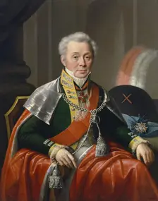 Portrait of Senator Piotr Myatlev, 1824. Creator: Jozef Oleszkiewicz