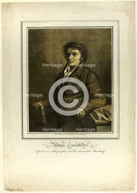 Portrait of Senefelder, 1818. Creator: Lorenzo Quaglio II.