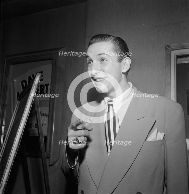 Portrait of Serge Chaloff, Club Troubadour(?), New York, N.Y., ca. Sept. 1947. Creator: William Paul Gottlieb.