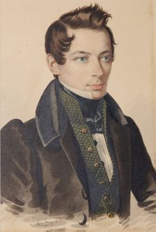 Portrait of Sergei Fyodorovich Plautin (1798-1881), 1830s. Creator: Hampeln, Carl, von (1794-after 1880)