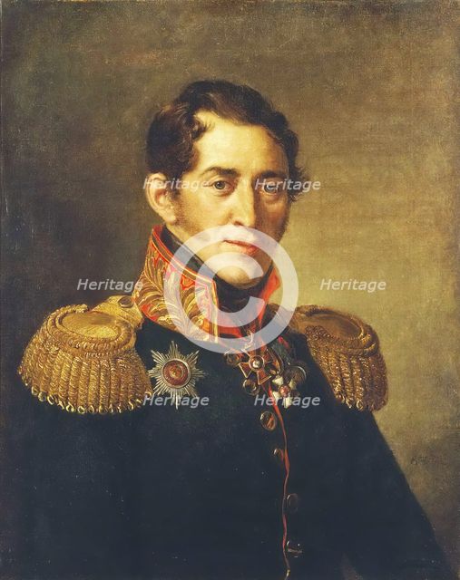 Portrait of Sergei Volkonsky, 1824. Creator: Vasily Tropinin.