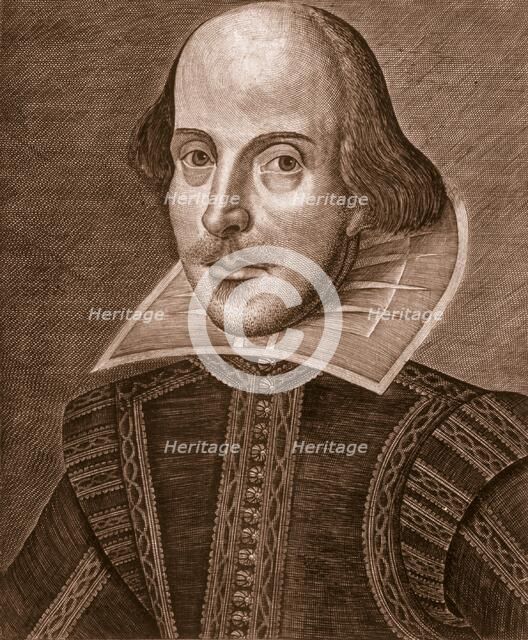Portrait of Shakespeare, 1623. Creator: Martin Droeshout or English School?.