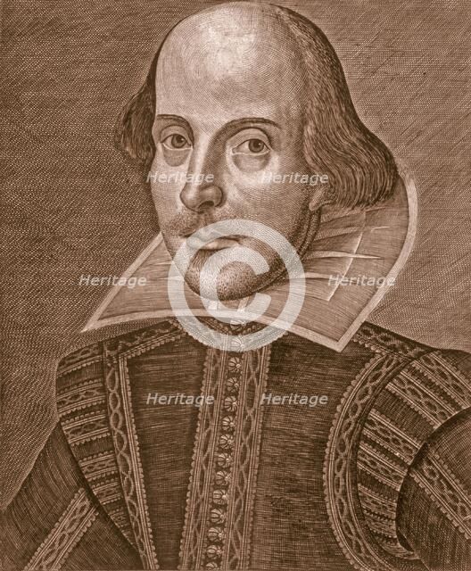 Portrait of Shakespeare, 1623. Creator: Martin Droeshout or English School?.