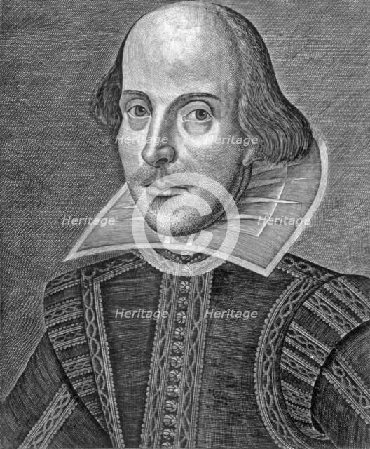 Portrait of Shakespeare, 1623. Creator: Martin Droeshout or English School?.