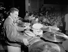 Portrait of Shelly Manne, Art Pepper, and Bob Gioga, 1947 or 1948. Creator: William Paul Gottlieb