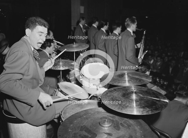 Portrait of Shelly Manne, Bob Cooper, Art Pepper, and Bob Gioga, 1947 or 1948. Creator: William Paul Gottlieb.