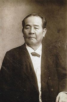 Portrait of Shibusawa Eiichi (1840-1931) , c. 1890. Creator: Anonymous