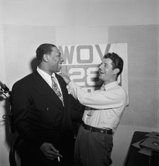 Portrait of Sid Catlett and Freddie Robbins, WOV office, New York, N.Y., ca. June 1947. Creator: William Paul Gottlieb