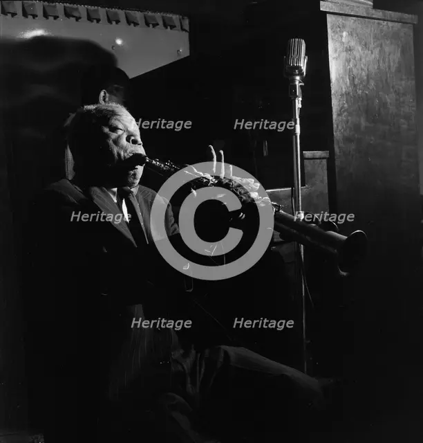 Portrait of Sidney Bechet, Jimmy Ryan's (Club), New York, N.Y., ca. June 1947. Creator: William Paul Gottlieb.