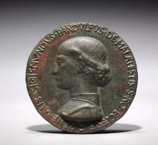 Portrait of Sigismondo Pandolfo Malatesta, Lord of Rimini and Fano (obverse)..., 1446 or later. Creator: Matteo de Pasti (Italian, 1420-1467/68)