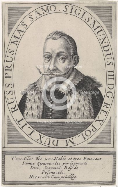 Portrait of Sigismund III Vasa, King of Poland (1566-1632), 1608. Artist: Hondius, Hendrik, the Elder (1573-1650)