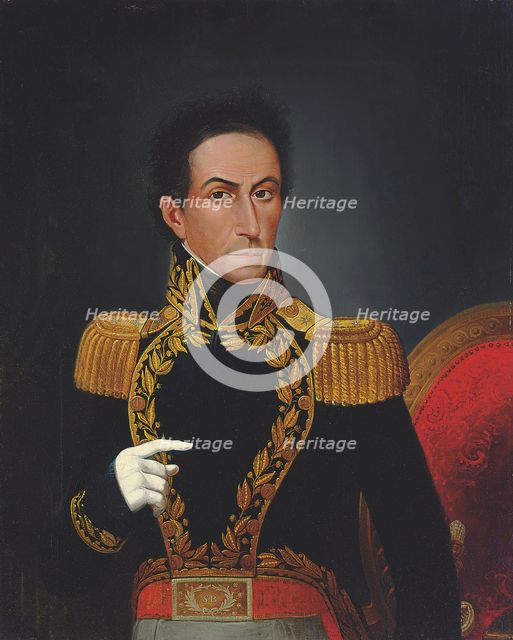 Portrait of Simón Bolívar (1783-1830), c1827. Creator: Lovera, Juan (1778-1841).