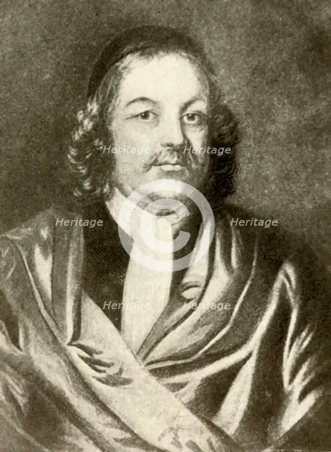 'Portrait of Simon Bradstreet, in gown and cap', c1640, (1937). Creator: Unknown.