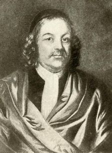 Portrait of Simon Bradstreet, in gown and cap c1640, (1937). Creator: Unknown