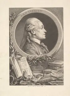 Portrait of Simon-Nicolas-Henri Linguet, 1773. Creators: Augustin de Saint-Aubin, Pierre Philippe Choffard