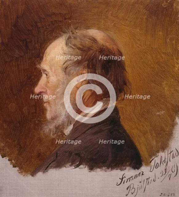 Portrait of Simon Toldstad. Study, 1869. Creator: Adolph Tidemand.