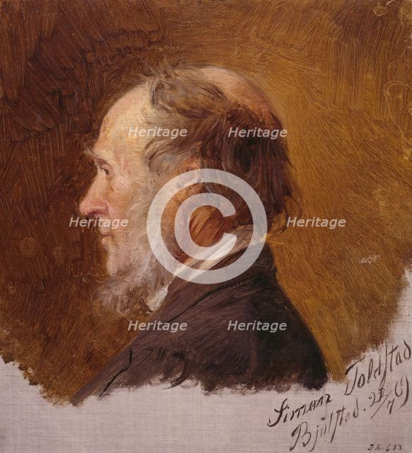 Portrait of Simon Toldstad. Study, 1869. Creator: Adolph Tidemand.