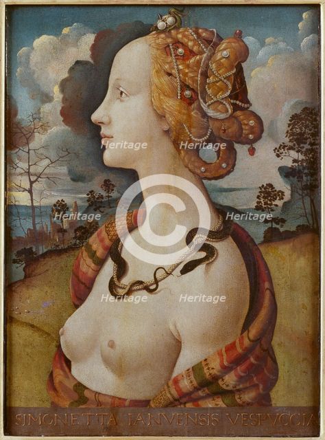 Portrait of Simonetta Vespucci (Cleopatra), c. 1480. Artist: Piero di Cosimo (ca 1462-ca 1521)