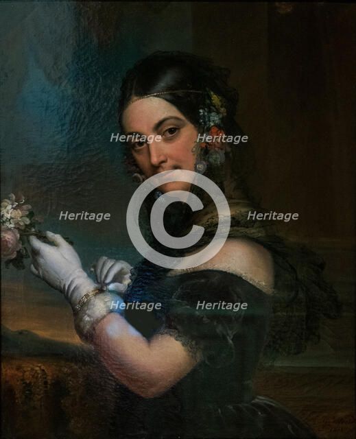 Portrait of singer Elena Viganò, 1841. Creator: Godefroid, Marie-Éléonore (1778-1849).