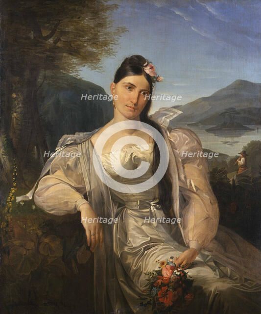 Portrait of singer Giuditta Pasta in the opera "Nina, o sia La Pazza per Amore"..., 1829. Creator: Molteni, Giuseppe (1800-1867).
