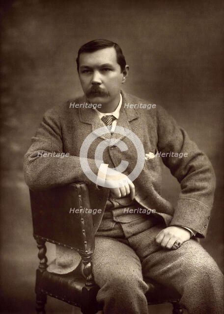 Portrait of Sir Arthur Conan Doyl (1859-1930), 1893. Creator: Barraud, Herbert Rose (1845-1896).
