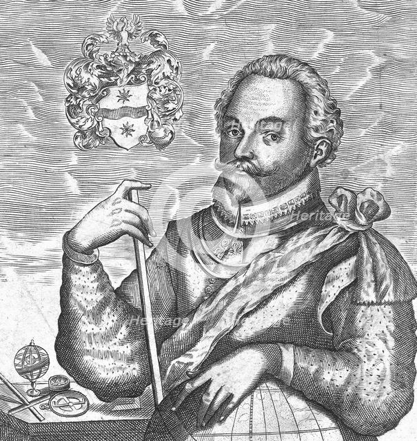 Portrait of Sir Francis Drake. (Frontispiece from The World Encompassed), 1628. Artist: Anonymous  