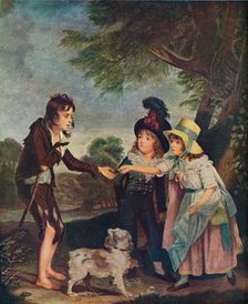 Portrait of Sir Francis Ford’s Children Giving a Coin to a Beggar Boy. Exhibited 1793 (1906). Artist: Charles Wilkinson
