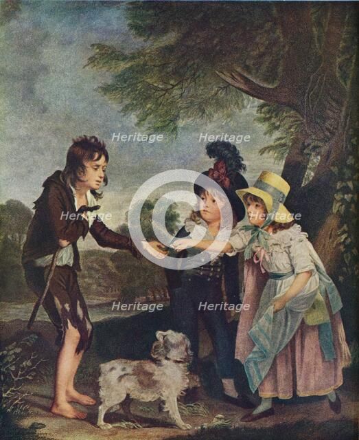 Portrait of Sir Francis Ford’s Children Giving a Coin to a Beggar Boy. Exhibited 1793 (1906). Artist: Charles Wilkinson