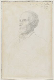 Portrait of Sir Frederick W. Burton, Director of the National Gallery, London, 1881. Creator: Alphonse Legros (French, 1837-1911)