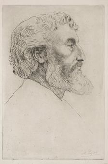 Portrait of Sir Frederick Leighton (First Plate). Creator: Alphonse Legros (French, 1837-1911)