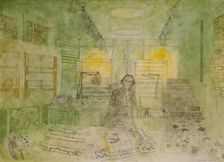 Portrait of Sir Hugh Casson PRA in the Library Print Room of the Royal Academy, May 1992. Creator: Leonard Rosoman