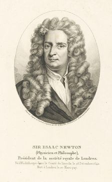 Portrait of Sir Isaac Newton (1642-1727), c. 1830-1840. Creator: Tardieu, Ambroise (1788-1841)