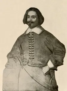 Portrait of Sir John Leverett, in buff coat and plain soldier's band 1640-1660, (1937). Creator: Unknown