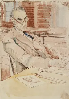 Portrait of Sir Karl Theodore Parker, CBE, 1952. Artist: Hubert Andrew Freeth