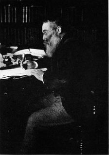 Portrait of Sir Walter Besant, founder of the Society of Authors, c1900. Creator: Russell & Sons