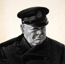 Portrait of Sir Winston Churchill in Trinity House uniform, c1940s. Creator: Marc Stone