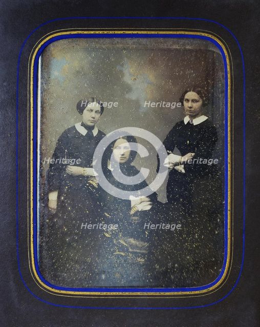 Portrait of sisters Pashkov, 1840s. Artist: Levitsky, Sergei Lvovich (1819-1898)