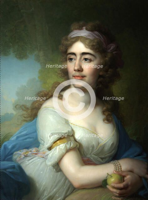 Portrait of Skobeyeva, 1790s. Artist: Borovikovsky, Vladimir Lukich (1757-1825)